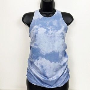 Beyond Yoga Beyond the Bump Strappy Maternity High Neck Tank Sz S  Pastel Blue